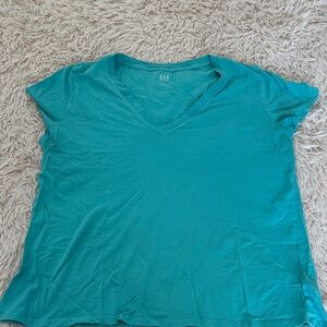 GAP Women's Aqua V-Neck Tee. Worn only a few times. Very soft.